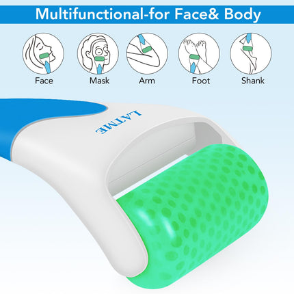 Ice Roller for Face & Eyes, Facial Massage Tool for Puffiness, Migraine & Pain Relief, Green