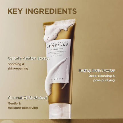 Madagascar Centella Ampoule Foam Cleanser & Makeup Remover for Soft Skin