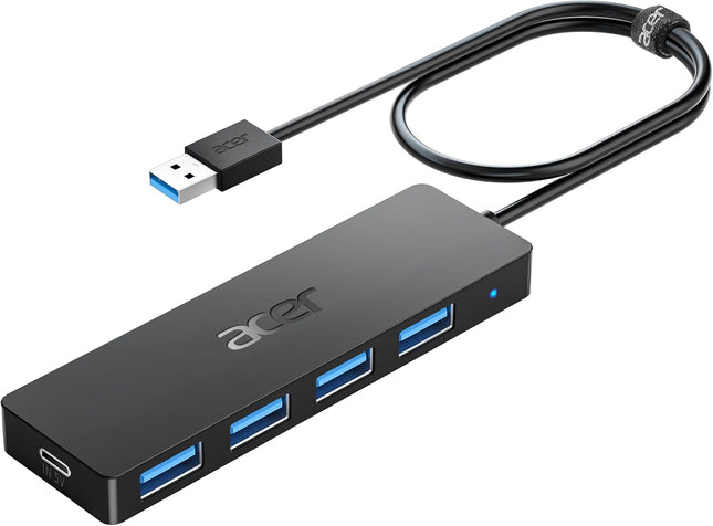 4 Port USB 3.0 Hub with USB C Power Port for Laptop PC Desktop 2FT