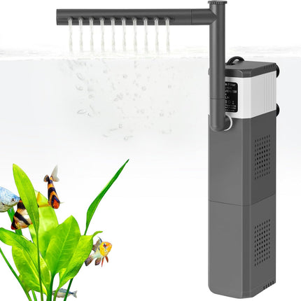 15W Aquarium Filter 210GPH for 25-55 Gallon Fish Tanks, 3-in-1 Submersible Pump