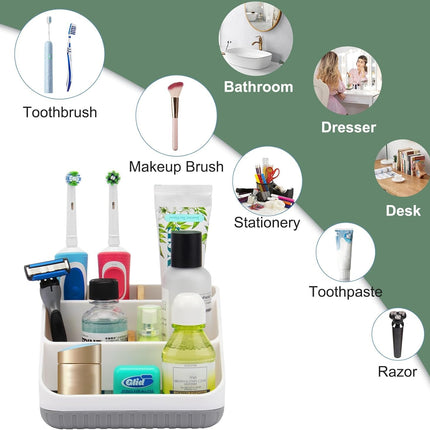 Bathroom Toothbrush Holder – 6-Slot Countertop Organizer for Family
