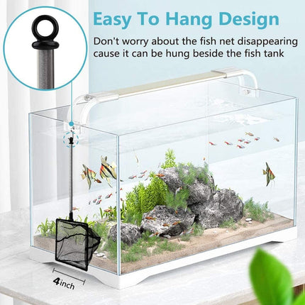 Aquarium Fish Net with Extendable 9-24in Stainless Steel Handle, Fine Mesh