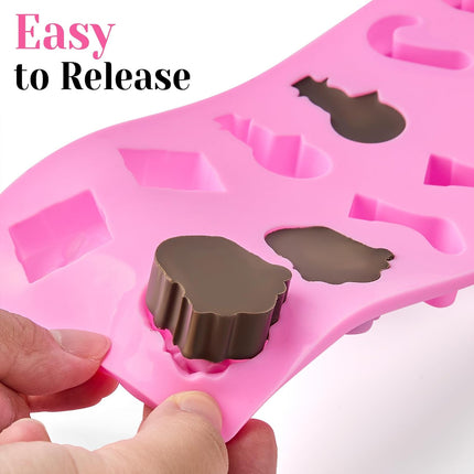 6-Pack Christmas Silicone Molds – Santa, Tree, Snowman & Gingerbread Shapes