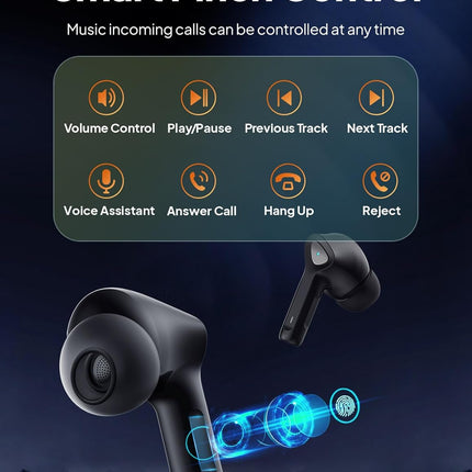 Wireless Earbuds Bluetooth 5.3 – 50H Playtime, Deep Bass, LED Charging Case