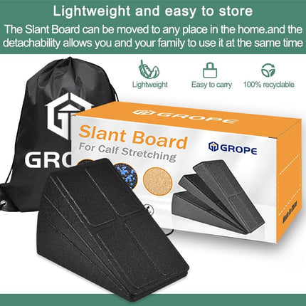 3Pcs Squat Wedge Slant Board 12x6.3" Adjustable Calf Foot Stretcher with Bag