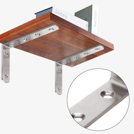 4Pcs Shelf Support L Brackets Stainless Steel Right Angle Corner Braces