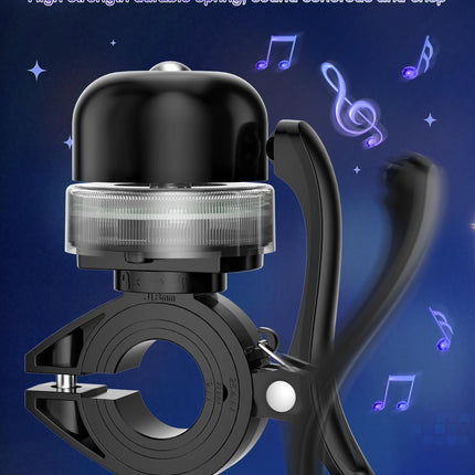 Light-Up Bike Bell for Kids & Adults, Adjustable Aluminum Bell for 19-31.8mm Bars