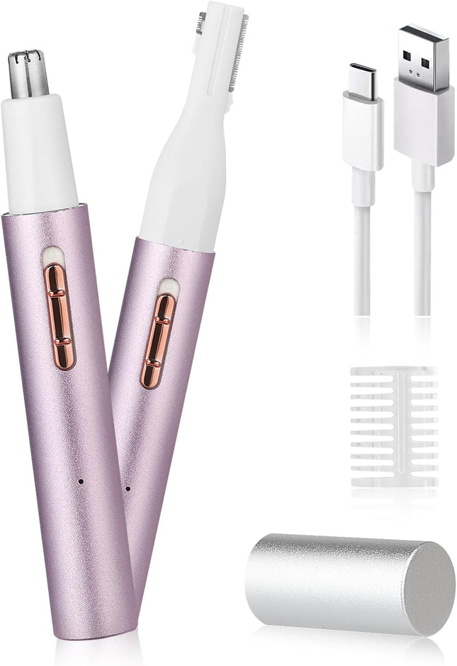 Rechargeable Nose & Ear Hair Trimmer – Painless, Waterproof, Dual-Edge Blades