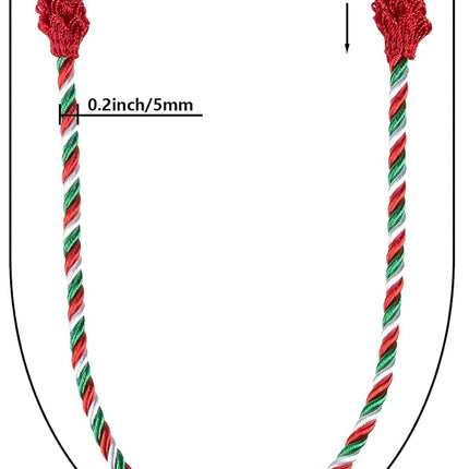 16PCS Holiday Garland Ties – Red, Green & White Flexible Reusable Decoration Clips