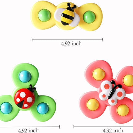 3PCS Baby Spinner Toys, Suction Cup Sensory Toy Birthday Gift for Toddlers