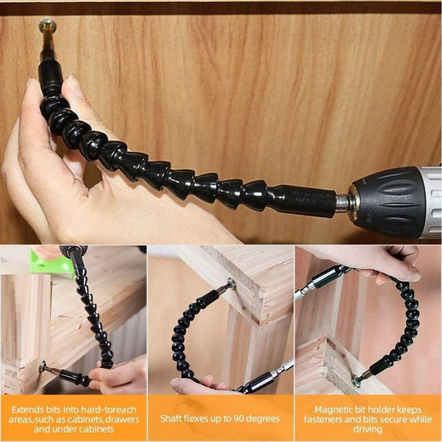 Flexible Drill Bit Extension Set – Right Angle, Bendable, Adapters & Bit Holders