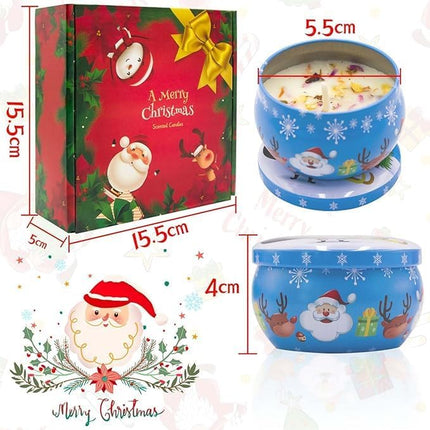 4 Pcs Christmas Scented Candle Set – Lavender, Vanilla, Rose & Orange