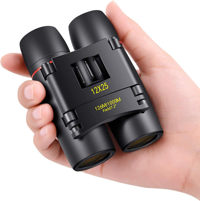 12x25 Compact Pocket Binoculars for Adults Kids Bird Watching & Travel