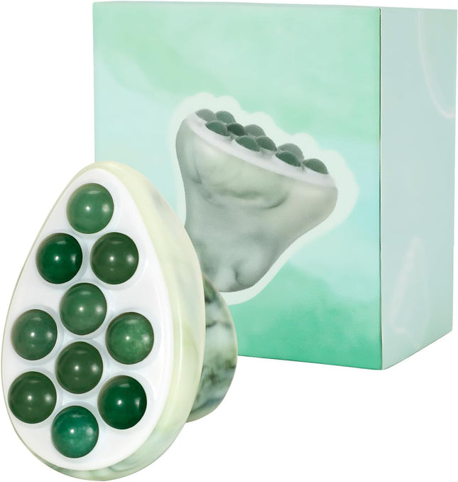 Face Roller & Gua Sha Facial Tool, Ice Eye Massager for Puffiness, Dark Circles & Skincare, Green