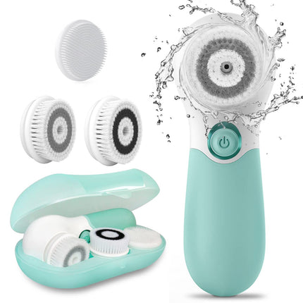 Electric Facial Cleansing Brush 3 Heads 2 Speeds Exfoliating Massage Blackhead Scrubber