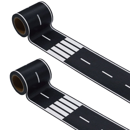 Black Track Tape for Kids – Toy Car Race Track Decorations, 2 Rolls (2.4" x 33')