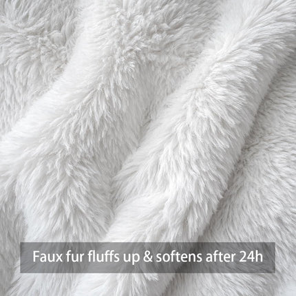 Christmas Tree Throw Pillow Covers 18x18, White Faux Fur Set of 2