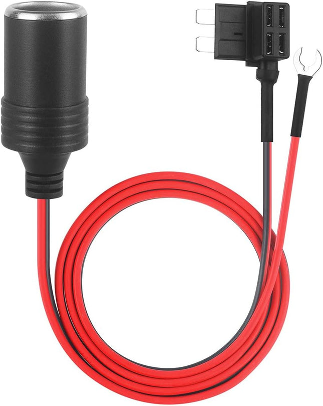 1m 3.3ft Car Cigarette Lighter with Fuses Kit – Add-a-Circuit TAP Adapter, 12V Fuse