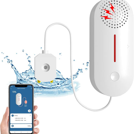 WiFi Water Leak Detector with 100dB Alarm & App Alerts – Tuya/Smart Life