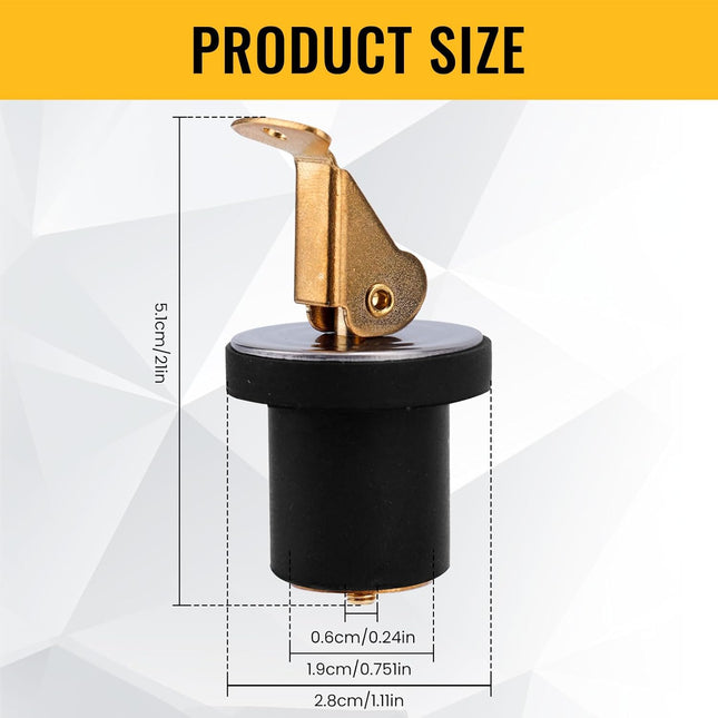 2-Pack Brass Boat Drain Plugs 3/4" with Snap Handle for Livewell & Deck