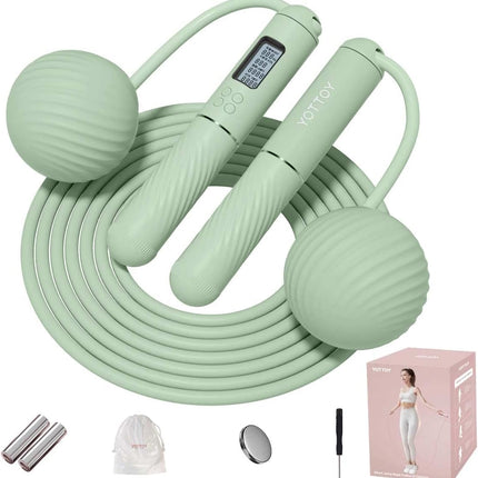 Skipping Rope – Cordless Counter Jump Rope with Weighted Ball for Women