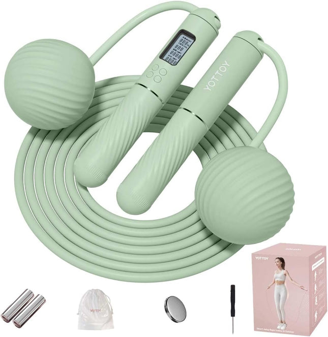 Skipping Rope – Cordless Counter Jump Rope with Weighted Ball for Women
