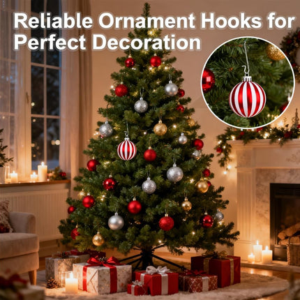 120PCS Christmas Ornament Hooks – Stainless Steel S-Shaped Hangers for Holiday Decorations