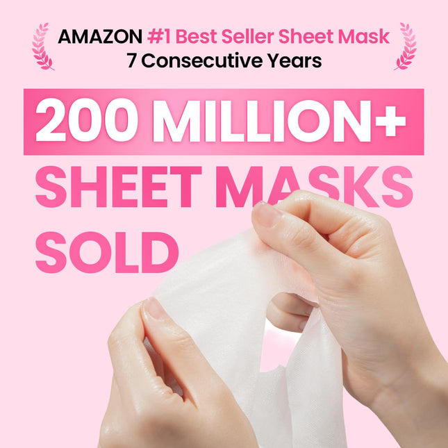 12 Pack Korean Skincare Sheet Masks for Dry and Sensitive Skin Hydration