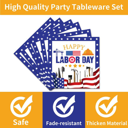 96 Pcs Labor Day Plates Napkins Party Supplies Disposable Tableware Set
