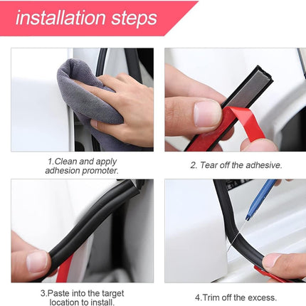 Double Layer Self-Adhesive Car Door Seal Strip – 32.8FT Noise Insulation Weatherstrip