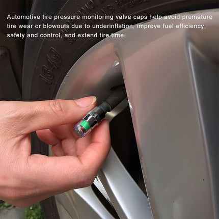 8PCS Tire Pressure Monitor Caps – 36PSI, 3-Color Eye Alert for Cars, Trucks, SUVs