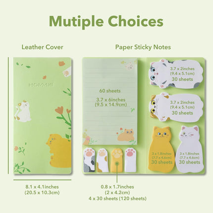 Cat Sticky Notes Set – Animal Divider Tabs, Memo Pads, Page Markers, Creative Gifts