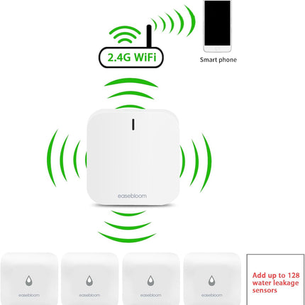 4-Pack Smart Water Leak Detector with Hub & App Alerts for Home