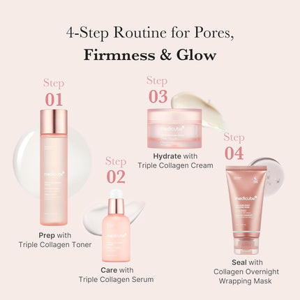 Triple Collagen Toner 4.73oz, Hydrolyzed Atelo Soluble Collagen Deep Hydration & Plump Skin