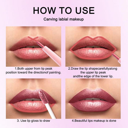 Shimmer Liquid Metallic Lipstick & Liner – Glitter, Smudge-Proof, 24H Wear