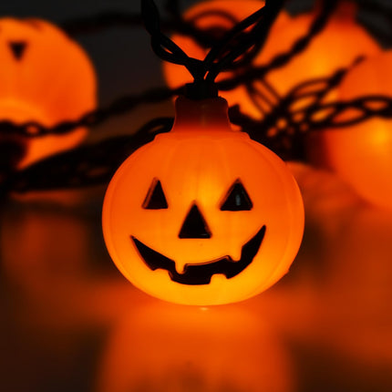 8.5FT Halloween LED Pumpkin String Lights, 10 Jack-O-Lantern Lights, Indoor Outdoor