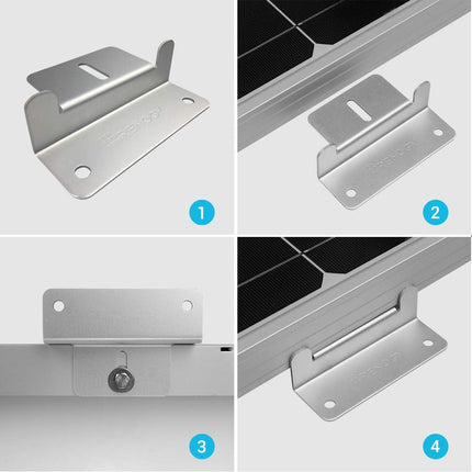 4pcs Aluminum Solar Panel Z Brackets – Lightweight, Corrosion-Free, Gray