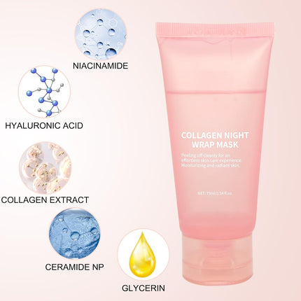 Collagen Overnight Wrapping Peel-Off Mask – Skin Hydration & Firming (75ml)