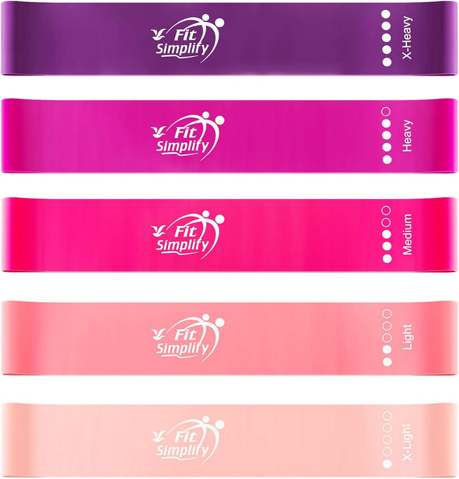 5 Pack Resistance Loop Bands for Home Workout, Yoga and Strength Training