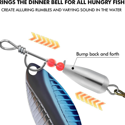 Spinner Fishing Baits with Copper Blade for Bass, Trout & Freshwater Fish