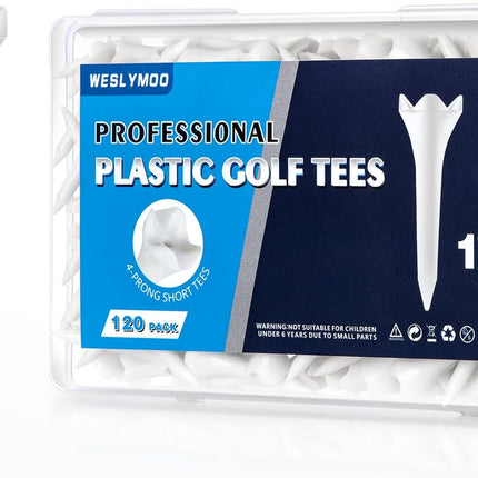 120PCS 1.5" Plastic Golf Tees – Short, Low-Friction, High Stability