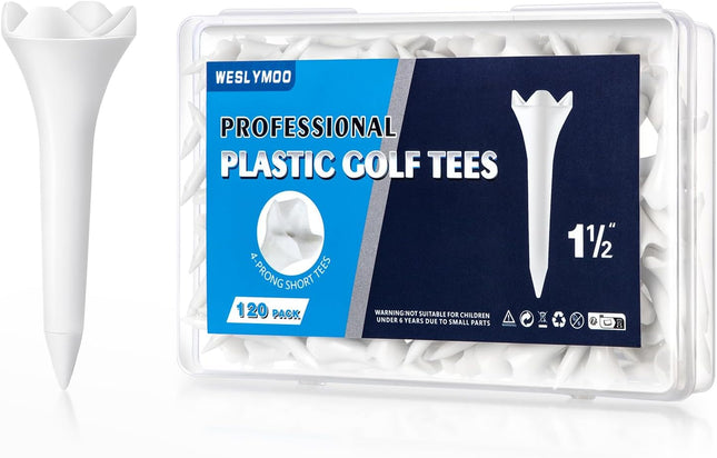120PCS 1.5" Plastic Golf Tees – Short, Low-Friction, High Stability