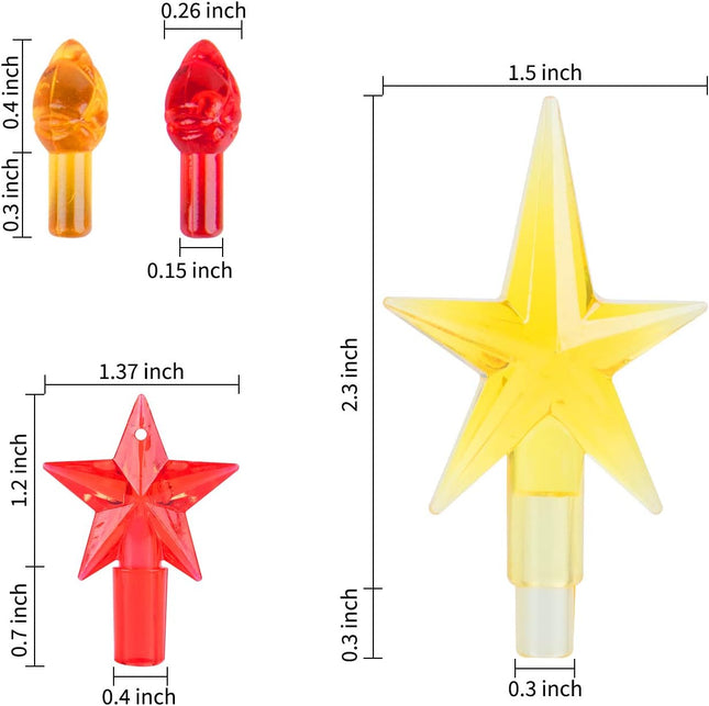 210-Piece Twist Light Bulbs for Ceramic Christmas Trees – Medium Size Christmas Tree Ornaments