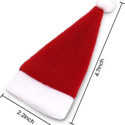 10pcs Mini Santa Hat Wine Bottle Covers – Cute Holiday Table & Christmas Home Decor