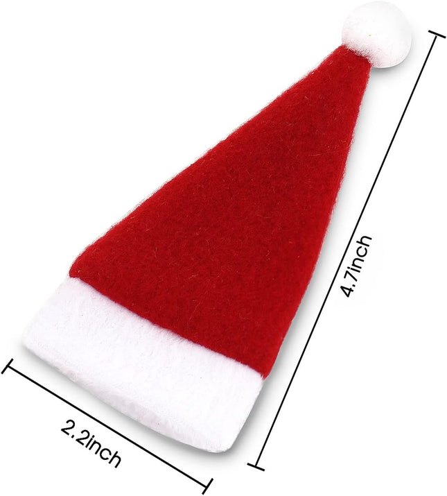 10pcs Mini Santa Hat Wine Bottle Covers – Cute Holiday Table & Christmas Home Decor