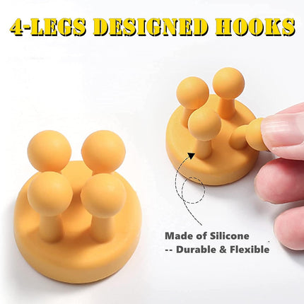 4PCS Silicone Toothbrush & Razor Holders – Adhesive Wall Hooks for Home