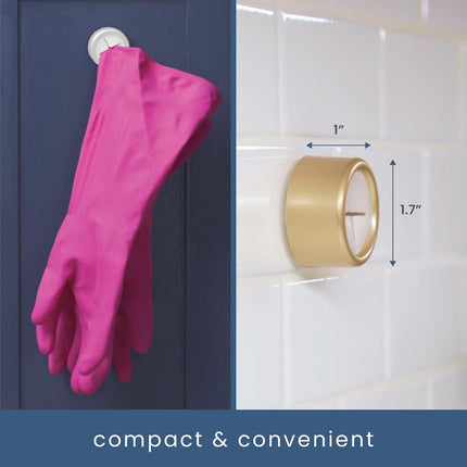 4-Pack Round Adhesive Towel Hooks – Brushed Gold for Kitchen & Bathroom