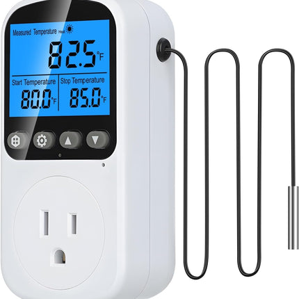 Smart Temperature Controller Outlet – 4 Timing Modes, LCD, Heating & Cooling