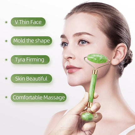 3-in-1 Jade Roller & Gua Sha Set – Face & Eye Cooling Massage Roller