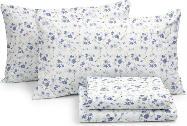 Patterned Microfiber Full Bed Sheet Set, 4 Piece Ultra Soft Deep Pocket Sheets